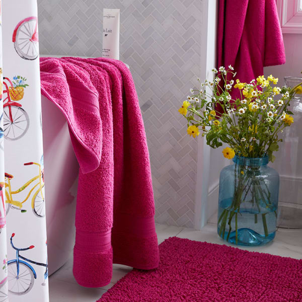 Raspberry Color Cotton Bath Towel